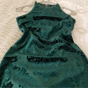 Emerald green mini dress
